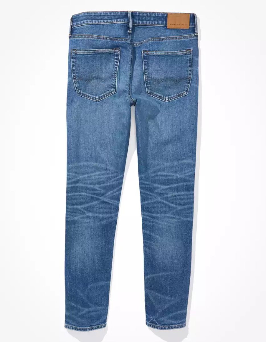 Jean American Eagle AE Flex Slim Droit Grise Bleu Homme | XSY-14430227